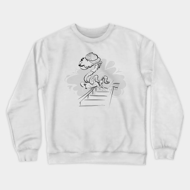 Fuzzy Jumping Earthworm Crewneck Sweatshirt by Jason's Doodles